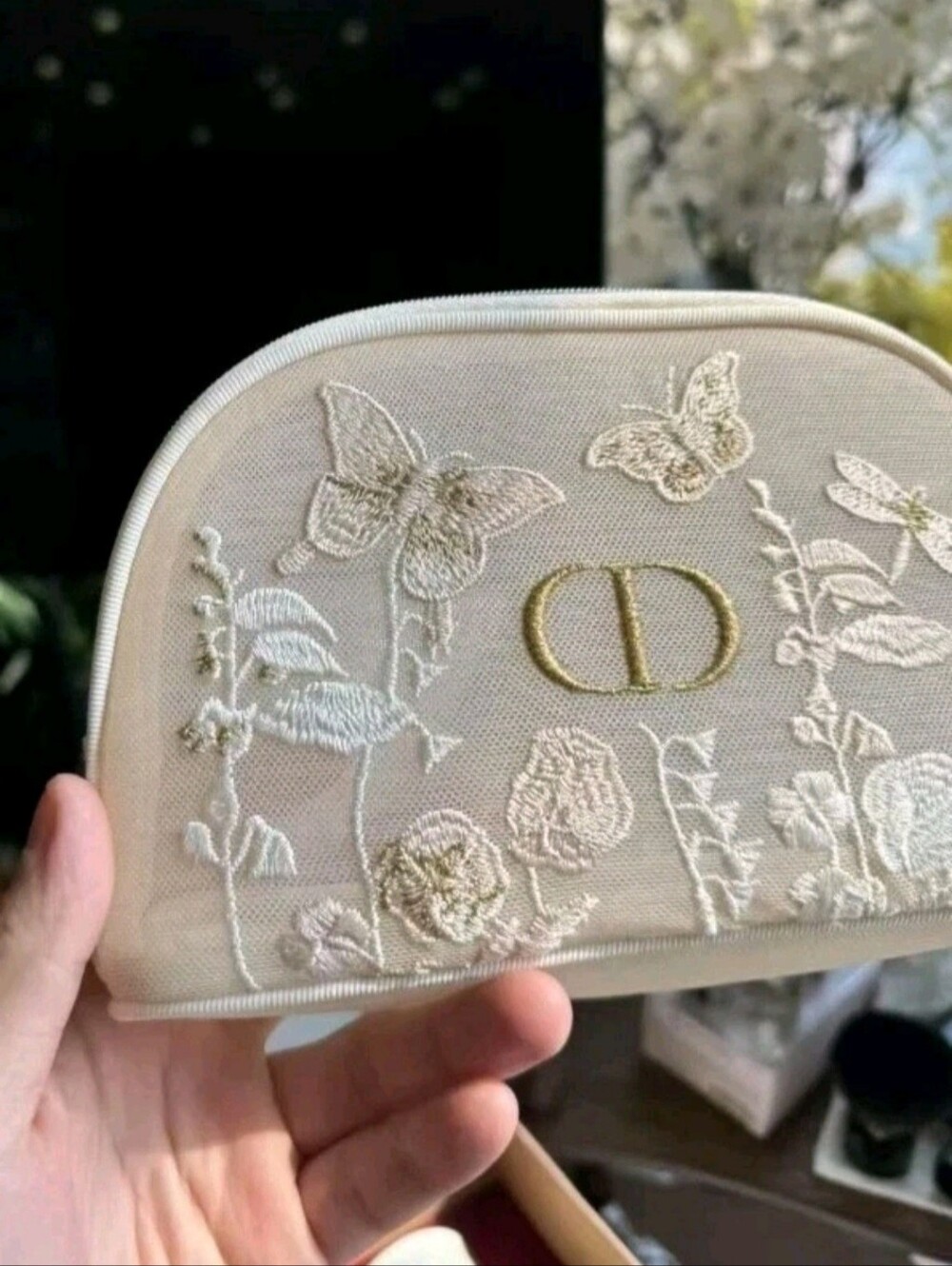 NEW Dior Butterfly Embroidered Cosmetic Pouch Bundle | 2 VIP/GWP Pouch Set - Picture 4 of 6